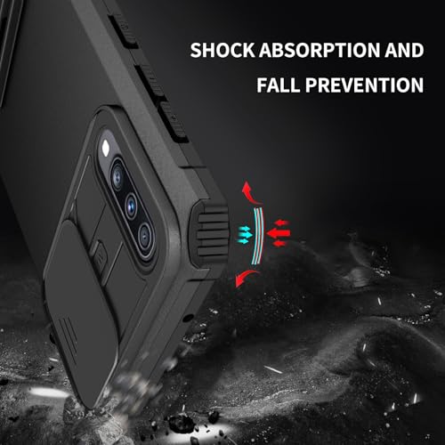 Coque Galaxy A70 et A70S noire avec protège-écran verre trempé