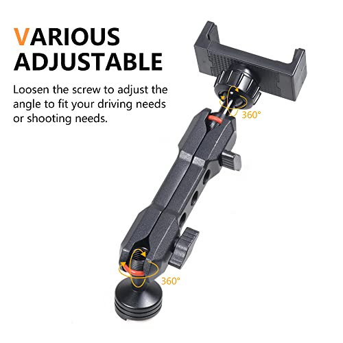 RERPRO Dash Phone Mount Holder for 2021 2022 2023 2024 2025 New Ford Bronco 2/4 Door Interior Accessories Dashboard Cell Phone Stand 360° Adjustable Aluminum Smartphone Bracket Black