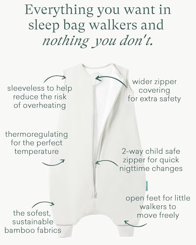 Image of PurComfy Supersoft Toddler Sleep Sack with Feet 1.0 TOG Premium Bamboo Viscose Sleep Bag Walker with Legs 12-18-24-2t-4t-5t