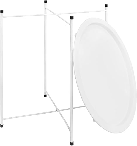 Miniatura 1 de LZMS Gladom Bandeja de hierro  Mesa redonda pequeña plegable minimalista moderna  Sofá de noche interior, mesa baja, mesa auxiliar  Mesa plegable de