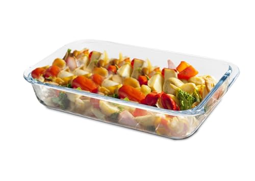 Image of SignoraWare Bake 'N' Serve Brorsilicate Glass Zig zag Rectangular Dish | Microwave & Dishwasher Safe | Elegant & Durable Design | Ideal for Baking, Serving, Storing & Reheating Food (1 LTR | Clear)