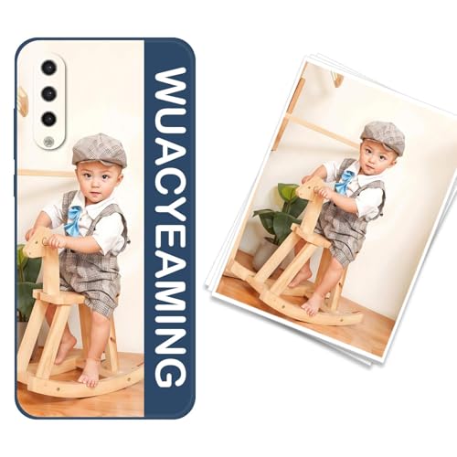 WUACYEAMING Funda Compatible y Personalizada para Xiaomi Mi 9 Lite,Personalizable Case con Foto Imagen o Texto,Material de Silicona líquida Suave Antigolpes Protector Cover Azul