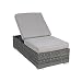 Produktbild greemotion Gartenliege als Lounge-Modul Bari - Sonnenliege mit Funktion in Grau - Liegestuhl-Element mit Auflage - Rattan-Bank verstellbar - Outdoor-Gartenmöbel aus Polyrattan