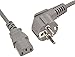 Produktbild PremiumCord kpsp2g Netzkabel 230V 2m, Stromkabel mit Schutzkontakt gewinkelt auf Kaltgerätebuchse C13, IEC 320, PC Netzkabel 3 Polig, Farbe grau