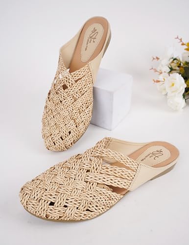 Image of The White Pole Slip on Slides Flat Mules Bellies Jutti Sandals for Women and Girls