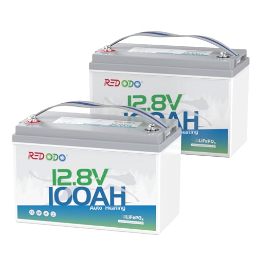 Image of Redodo 12V 100Ah LiFePO4 Self-Heating Group 31 Deep Cycle Battery -2 Pack