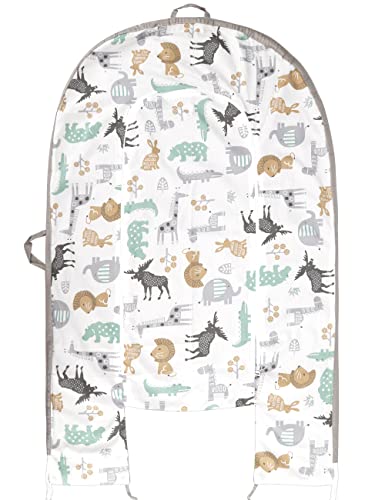 Image of GoXteam Baby Lounger Cover Baby Nest Cover Soft Cotton Machine Wash Baby Lounger,Easy for Baby Lounger Replacement-Color Animals