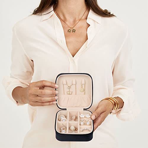 MFXIP Travel Jewelry Case Small Jewelry Box Jewelry Organizer Storage Case Portable PU Leather Mini Jewelry Travel Case for Girls Womens Earring, Necklace, Rings,Bracelets - Image 5