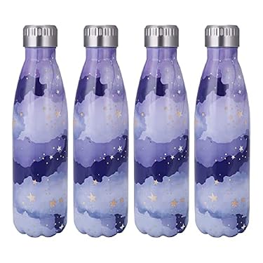 AMAZON - GiNT 17oz Sport Water Bottle Stainless Steel Vacuum Insulated Double Walled Cola Shape Water Bottle for Outdoor Sports, 500ML (4, Starry sky)
