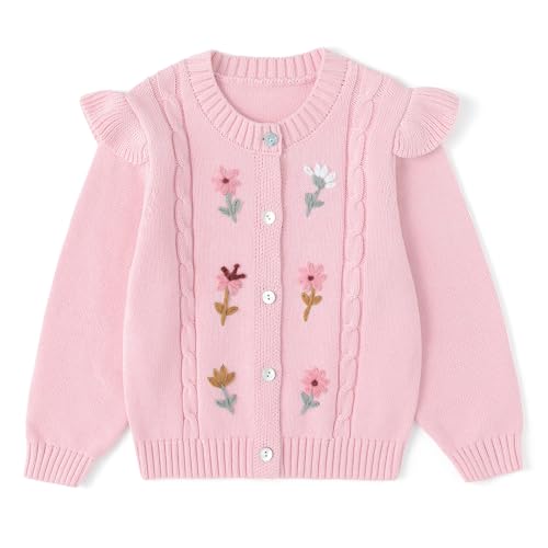 Image of Curipeer Toddler Girl Sweater Cardigans, Long Sleeve Coat, 18M-9Y | Soft Warm Fabric, Spring and Fall Casual Wear, Little and Baby Girl