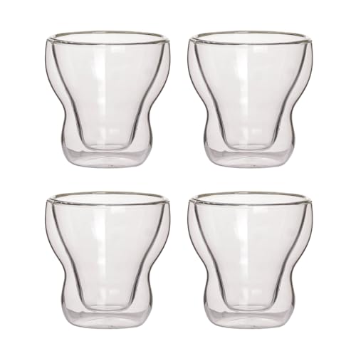 Image of Nestasia Set of 2 Double-Wall Tumblers (150ml) | Sleek, Glassware for Cold Beverages, Espresso, and Cocktails | Microwave & Dishwasher Safe, Lead-Free