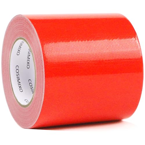 Image of COSIMIXO 1-Pack Red Heavy Duty Wide Duct Tape, 4 inches x 55 Yards, Strong, Flexible, No Residue, All-Weather and Tear by Hand - Bulk Value for Repairs, Industrial, Professional Use