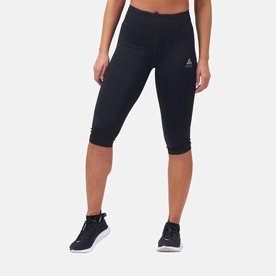   Damen 3/4 Lauftight, eng anliegend und schmal geschnitten. Laufhose aus recycelten Materialien mit Handyfach für das Smartphone,   reflektierende Details