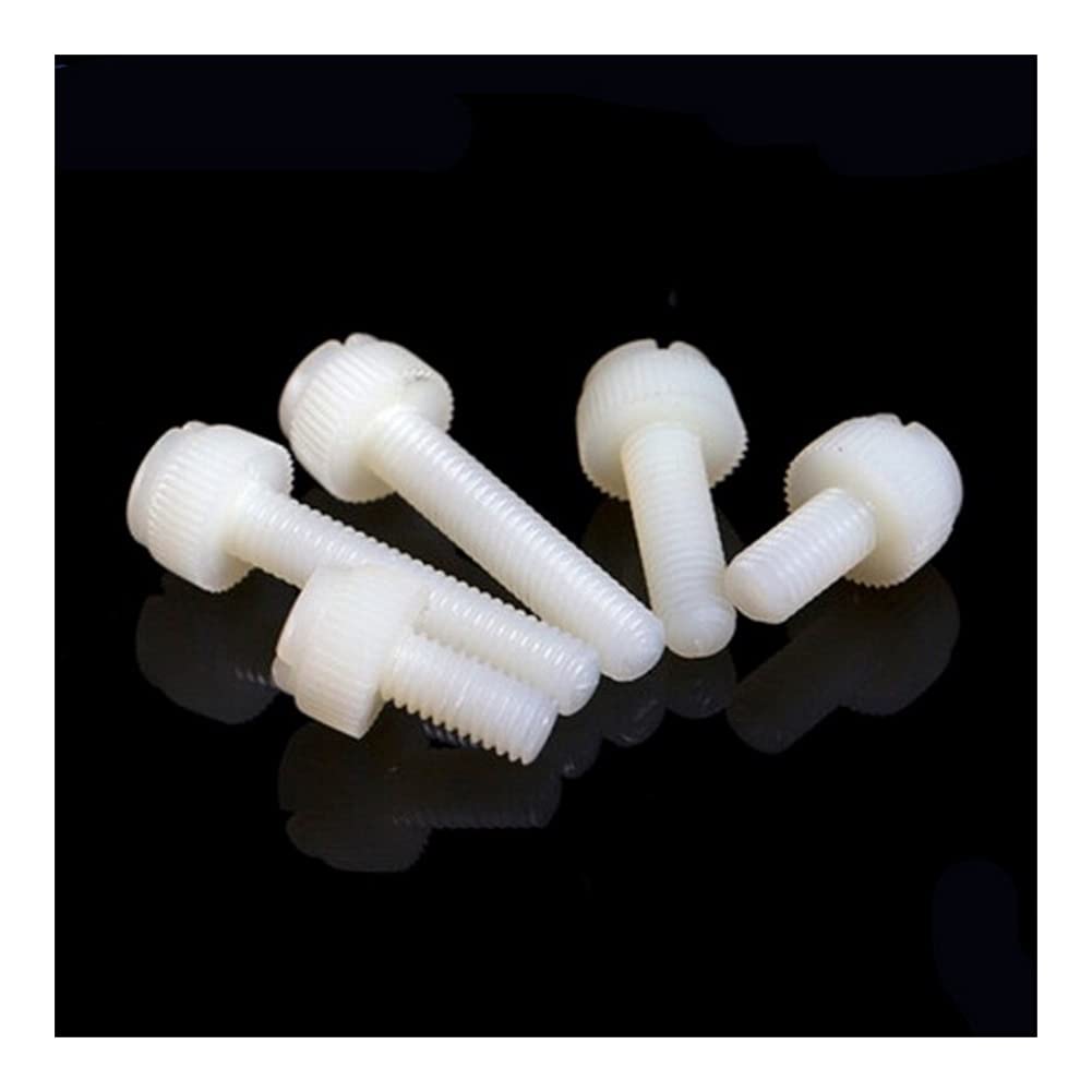 Thumb Screw 10-50pcs M3 M4 M5 M6 M8 PA66 Knurled Thumb Screw Hand Twist Screw Computer Hand Tighten Screws White Nylon Plastic Knurled Head Threaded (Size : M6x20 (20pcs))