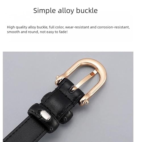 Belts for women, Waist Belt Women's Waist Belts Alloy Pin Buckle Adjustable Belts Pure Cowhide Dress Belt Simple and Versatile(Black,110cm)3