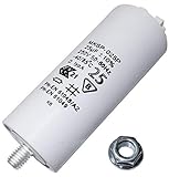 Capacidad eléctrica: 25µF. Tolerancia: ±10%. Tensión eléctrica máx: 250V AC