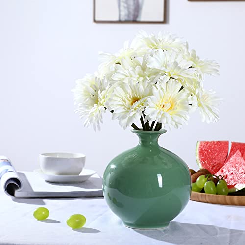 Topia Artificial African Daisies Flowers African Daisy Silk Flowers Artificial Gerbera Daisies Pack Of 10 (White) #TOP1