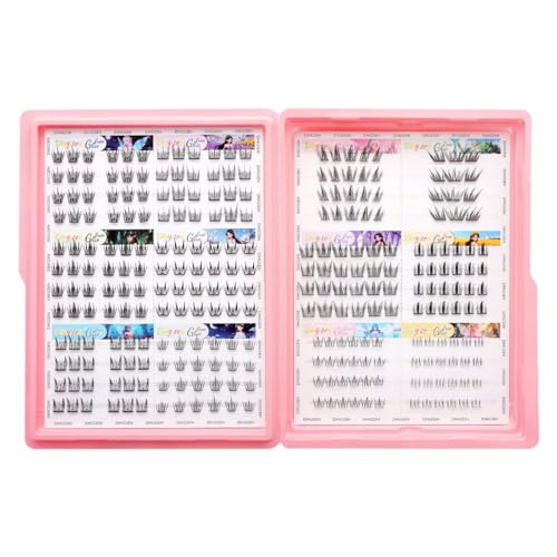 Image of MAYCREATE 12 Styles 272pcs Fake Eyelashes Self Adhesive Eye Lashes for Women Natural to Dramatic Eyelash Lash Clusters Mixed Length False Eyelashes Extension Kit with Storage Case for Home Salon Use