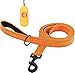 Bolux 5ft Dog Leash, Heavy Duty Rope Leash with 2 Padded Handle - Pet Training Lead with 3M Reflective Double Handle for Traffic Control Safety, Perfect for Large Medium or Small Dog (Orange)