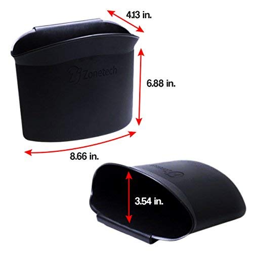 Zone Tech Portable Hanging Mini Car Garbage Can – Classic Black Trash Can - Premium Quality Automotive Universal Traveling Portable Car Trash Can Wastebasket for Cars, Office, Home (2-Pack)