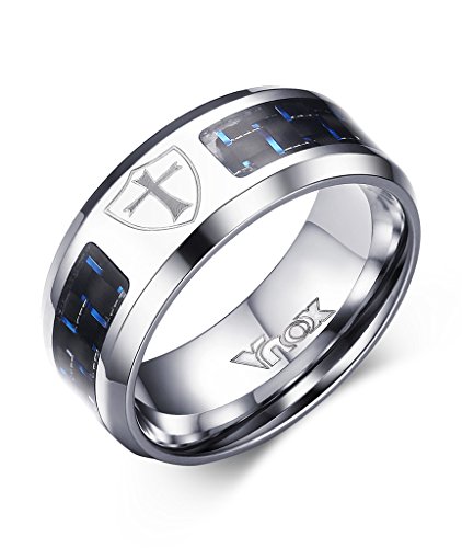 Vnox Uomo in Acciaio Inox Blue Carbon Fibre Scudo