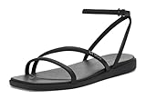 Crocs Sandales plates Miami avec sangle de cheville pour femme, noir, pointure 40, Noir, 39/40 EU