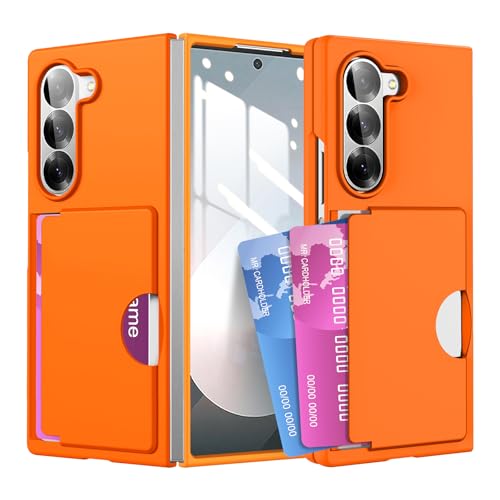 Coque Samsung Z Fold 7 anti-choc orange givrée fine porte-cartes