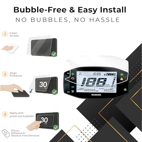 Image of Screen Guard Compatible For Suzuki Access 125 Ride Connect Edition - 9H Scratch Resistant Screen Shield | Shatter-Proof, Ultra-Clear & Dust-Proof Bluetooth Console Protector (1 Pack)