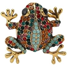 Frog Brooch Pins for Women, Colorful Frog Brooch Pin, Cute Frog Animal Brooch Lapel Pin, Bohemian Frog Brooches Pins for Women Hat Bag Suit Dress Accessories Jewelry