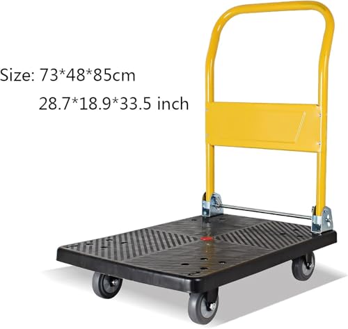 Składany wózek na platformie Heavy Duty z plastikowym panelem i metalowym uchwytem do przenoszenia magazynu, transportu w piwnicy