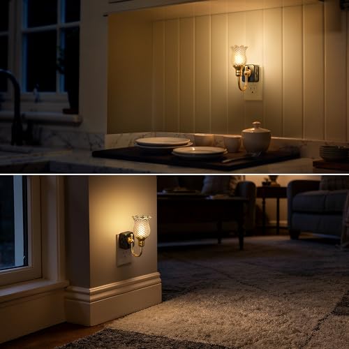 Image of DORESshop LED Night Light,Spot Flower Night Lights Plug into Wall,2 Pack