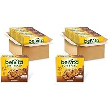 belVita Soft Baked Breakfast Bars,Oats & Chocolate, Boxes of 5 Packages 1 Biscuit Per Pack,Pack of 12