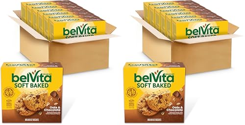 Image of belVita Soft Baked Breakfast Bars,Oats & Chocolate, Boxes of 5 Packages (1 Biscuit Per Pack),(Pack of 12)