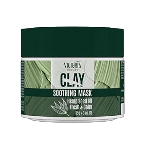 Victoria Beauty – Tonerde Maske für schönes Gesicht, Clay Mask, Gesichtsmaske mit Hanföl – erfrischt und beruhigt die…