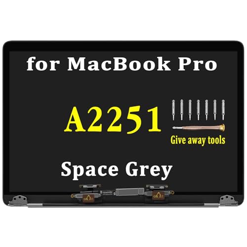 Image of Replacement for MacBook Pro A2251 2020 EMC 3348 LCD Screen Display Assembly (Space Grey)