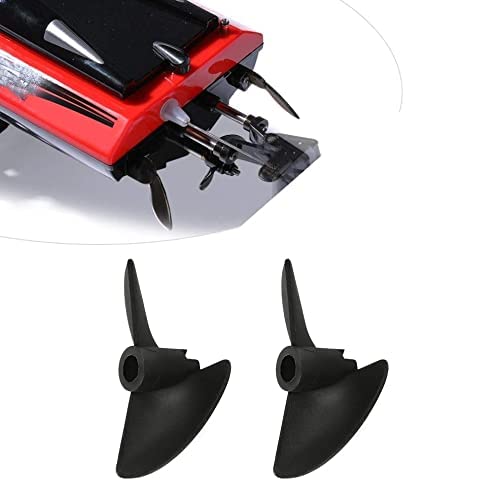 Fielect 2枚羽根プロペラ 船舶モデル RCボートプロペラモデル ブラックプラスチックポジティブパドル 直径35mm ピッチM