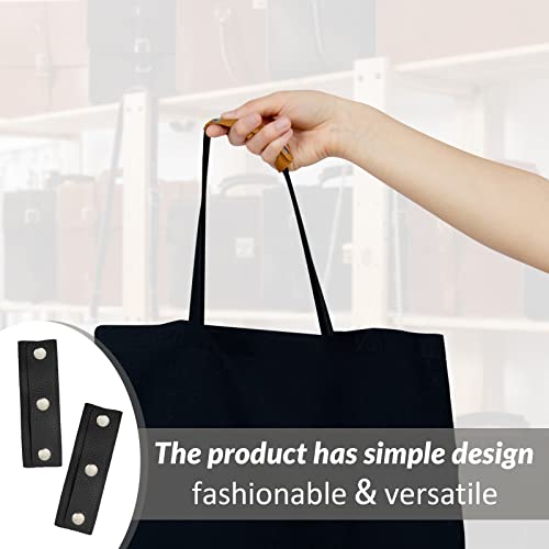 Modixun 4 Pcs Handbag Handle Leather Wrap Cover, Purse Wallet Handle Protectors, Bag Handle Wraps, Luggage Handle Wraps, Saddle Craft Strap Making Supplies For Suitcase Tote Bag, Black #TOP2