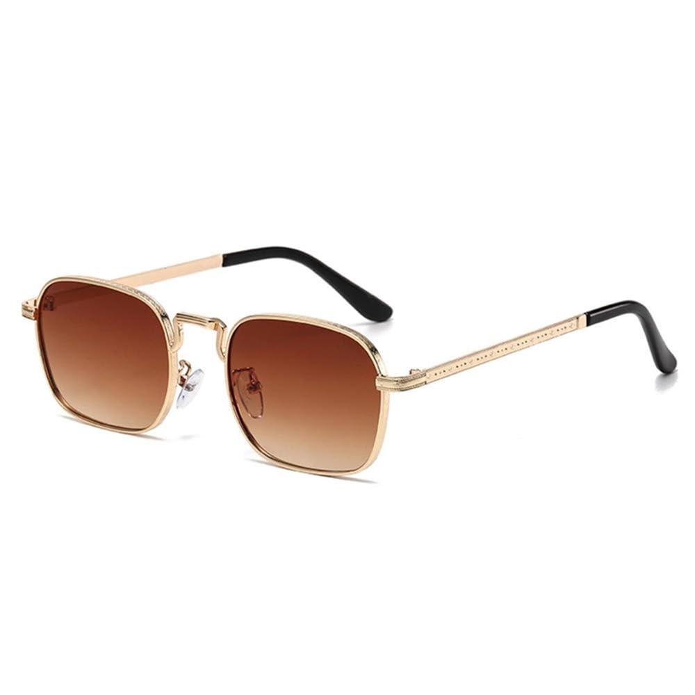 Gafas de sol para hombre, estilo vintage, montura pequeña, montura cuadrada de metal, modernas, para hombres y mujeres,