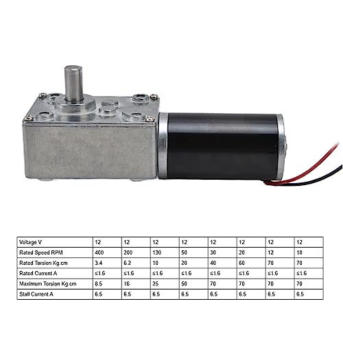 Image of DC12VGearMotorandPWMDriverKit, 20-400RPMMotorSeries, SpeedReductionMotorwith8mmDShaft(50RPM), GearedMotor