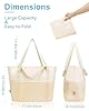 KABAQOO Beach Bag with Zip and Pockets Large Beach Tote Bags for Women with Compartments and Key Chain Shoulder Bag Handbags for Travel Pool Shopping, Beige #1