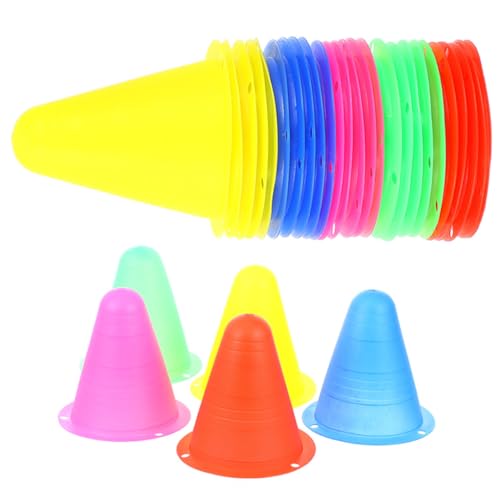 ELAYARD 30 Piezas Conos de Entrenamiento Apilables para Patinaje y Fútbol de Resistentes y Coloridos Marcadores Deportivos para Agilidad y Práctica Exteriores