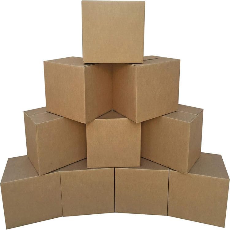 Valuxe 5 Pack Medium Double Wall Corrugated Cardboard Moving Boxes - 45 x 45 x 45 cm, Recyclable Brown Cartons for Packaging, Shipping & Storage, 25 KG Capacity, 5 ply