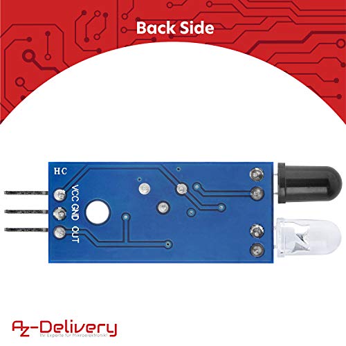 AZDelivery 3 x IR Infrarot Modul für Hinderniserkennung Abstand Sensor kompatibel mit Arduino und Raspberry Pi inklusive eBook!