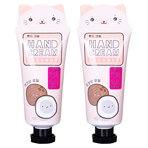 Cat Moisturizing Coconut Pink 1 Ounce Coconut Oil Hand Cream Lotion Tube Pack of 2