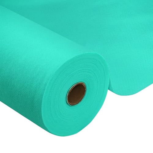 Rouleau de nappe - Turquoise - 1,18 x 25 m - 1 rouleau de nappe jetable en tissu non tissé - Idéal pour toutes les fêtes, mariages, fêtes d'anniversaire,...