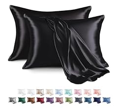 MR&HM Satin Pillowcase for Hair and Skin, Silk Satin Pillowcase 2 Pack, Queen Size Pillow Cases Set of 2, Silky Pillow Cove…