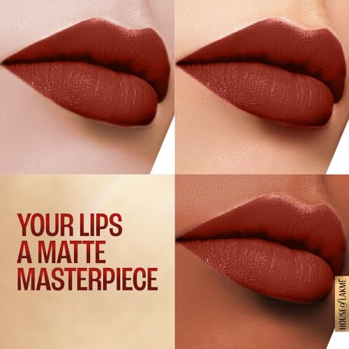 Image of Lakme Powerplay Priming Matte Lipstick, Smooth Matte Finish, Lightweight Lipstick, Smudgeproof, Lasts 16hrs, Hydrates Lips, Red Rust, 3.6g (Pack of 2)