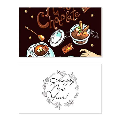 Tarjeta de año nuevo premium inspirada en los cafés de Francia para un saludo exclusivo