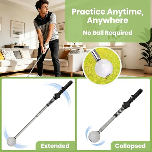 Image of Proberos Golf Swing Trainer, Adjustable Retractable Design, Sound Feedback