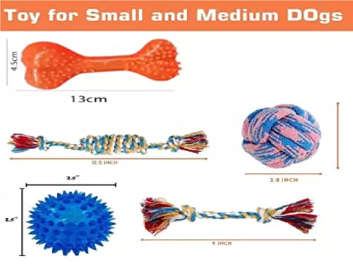 Image of Tail Dog Toys + Dog Chew Toys + Puppy Teething Toys + Rope Dog Toy + Dog Toys for Small to Medium Dog Toys + Dog Toy Pack + Tug Toy + Dog Toy Set + Washable Cotton Rope for Dogs(Pack of 7)